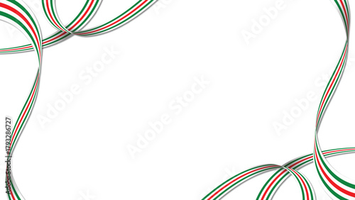 Ribbons frame on a white space.