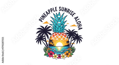 Pineapple Sunrise Aloha Tropical Paradise.