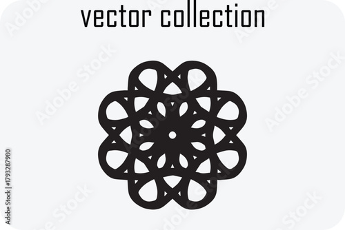 Intricate black geometric mandala design vector collection for decorative and symbolic applications