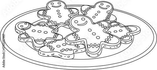 Gingerbread cookies plate christmas holiday food dessert sweet treat baking