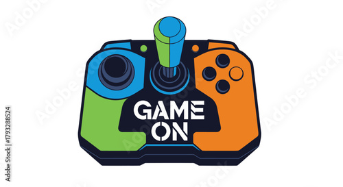 Retro Game Controller with Game On Text.
