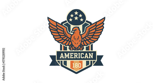 American Eagle Emblem with Stars and Stripes Design.