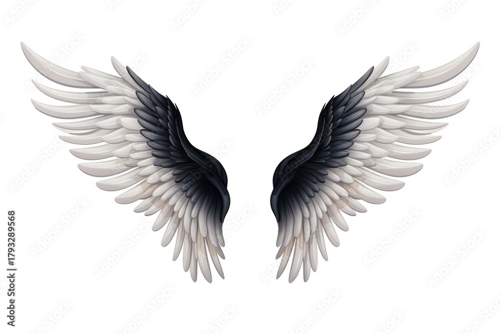 Fototapeta premium Flying white bird wing.