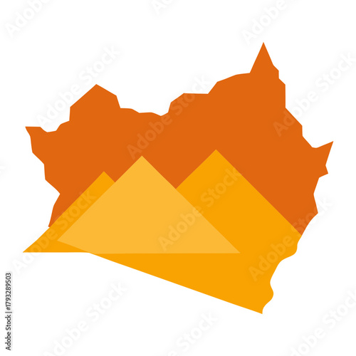 egypt map bold flat color vector illustration