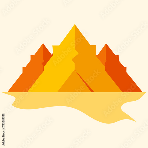 egypt map striking flat color vector illustration