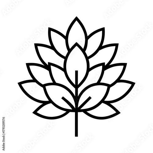 lotus tree glyph simplified pattern