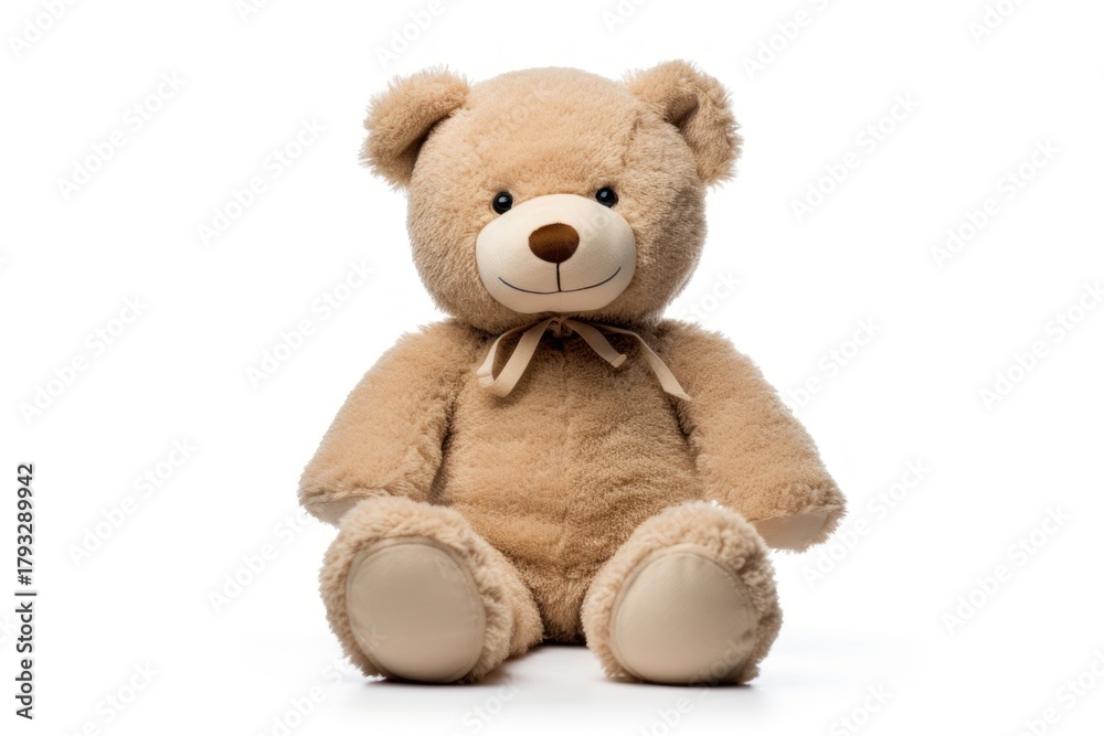 Obraz premium Plush bear toy white background.