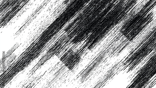 Abstract diagonal grunge texture with rough distressed black and white lines background. Vector, illustration.