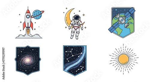 Cosmic Exploration: A Collection of Space-Themed Illustrations.