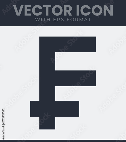 Swiss franc currency symbol for financial exchange and money transaction