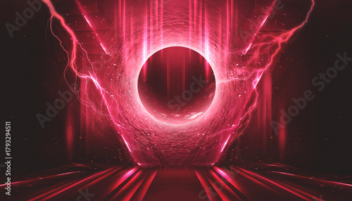 Sci-fi futuristic neon back...