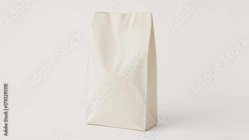Plain paper bag on a white background.