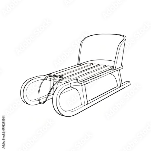 black and white sled clip art preview
