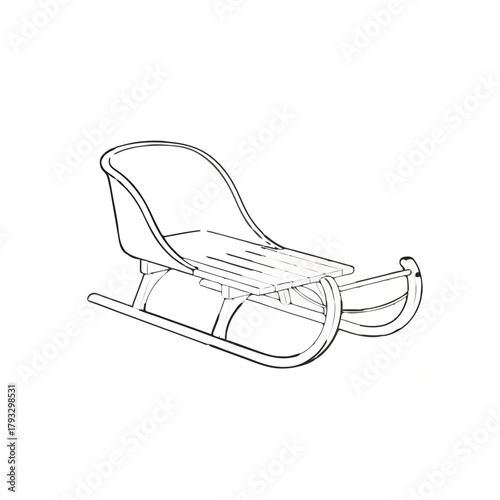 Sled Illustration Isolated on White

