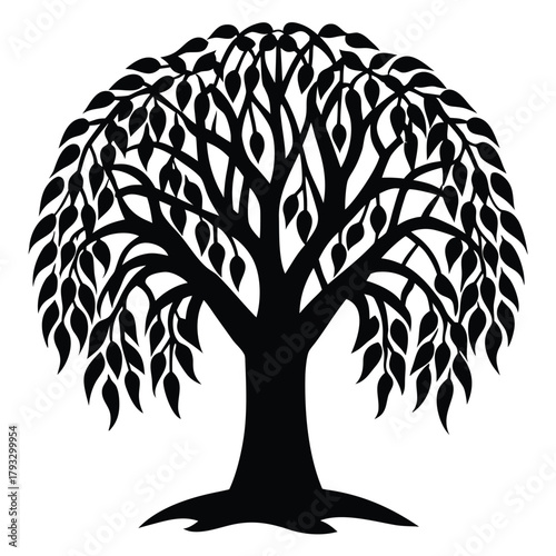 willow tree vector icon