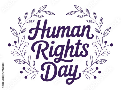 Human Rights Day celebrated with decorative floral elements.
