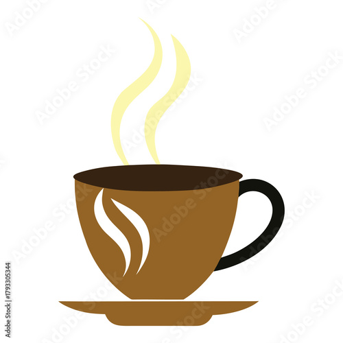 the coffee cup vector design steam lines minima vector illustration