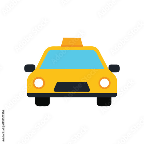 A yellow taxi vector art illustration