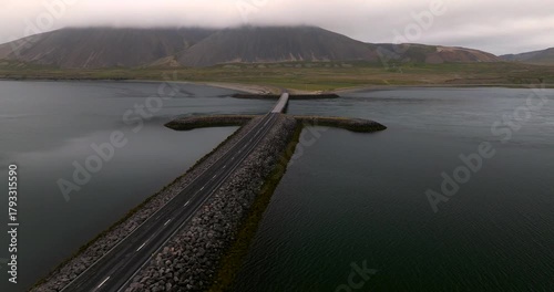 Cinematic Drone Flight Over Iceland’s Sword-Shaped Snæfellsnesvegur Bridge – A Stunning Aerial Journey That Reveals the Bridge’s Unique Design, Dramatic Coastline, and the Mystical Beauty of the Snæfe