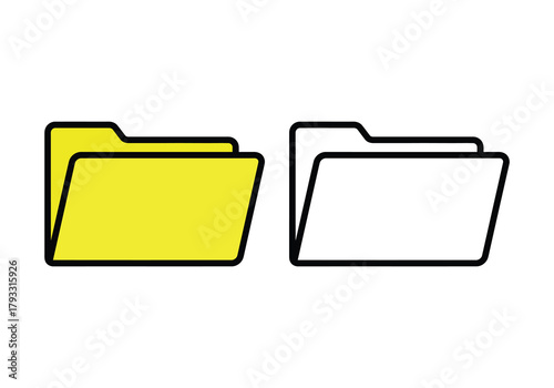 Two folders depicted one yellow and one with a white background