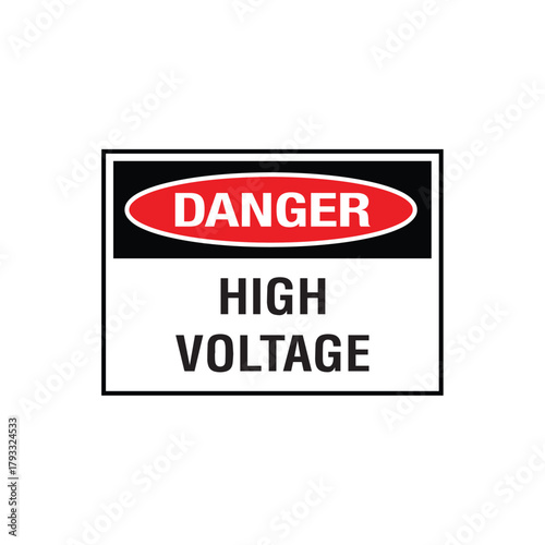Danger High Voltage Sign: Mandatory Warning Banner for Electrical Shock and Electrocution Risk
