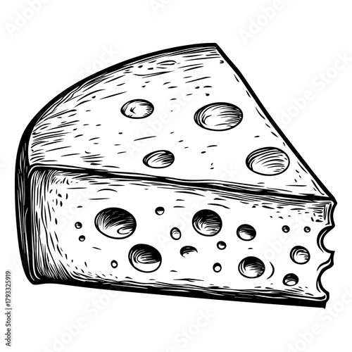 Hand Drawn Gouda Cheese Sketch Illustration – Dairy Food Art
