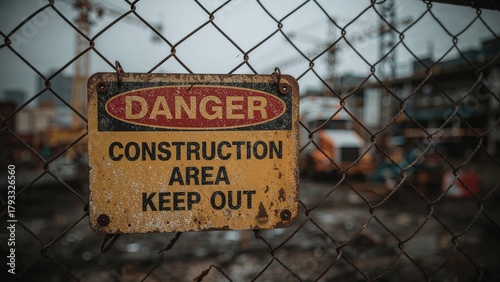 Danger construction area keep out