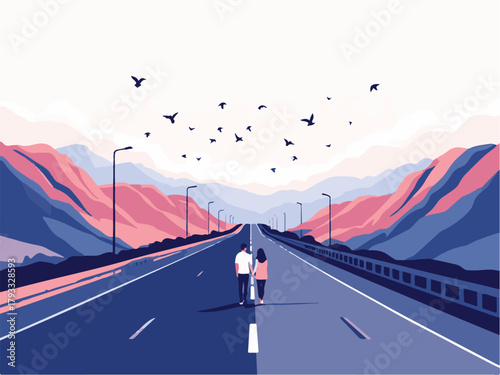 Vintage convertible car on tropical beach vector illustration