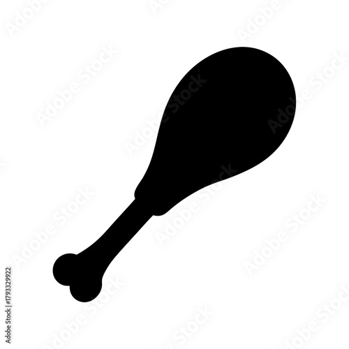 Chicken drumstick silhouette icon for food designs