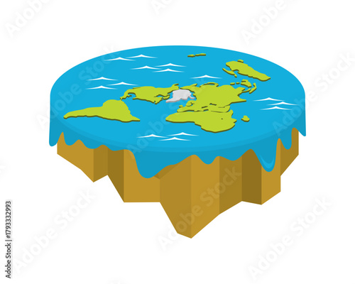 Flat Earth visualized with Semi Detailed Illustration
