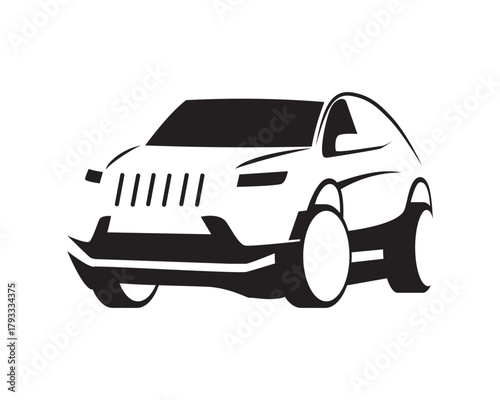Simple Car Illustration visualized with Silhouette Style