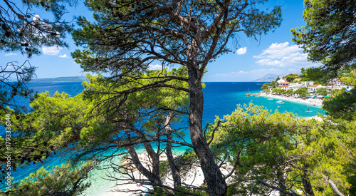 Fototapeta Naklejka Na Ścianę i Meble -  view on Bratus village on Makarska riviera in Dalmatia in Croatia
