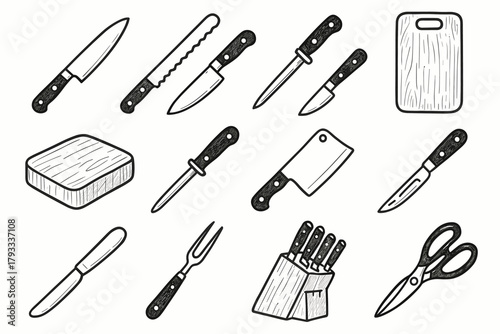 Slicer vector board icons knife paring grid icon carving rack kitchenware butter