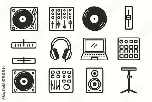 Icon music icons vector pad jog gear record controller crossfader wheel fader