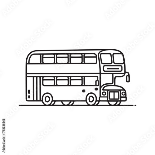 A classic doubledecker bus icon, representing public transport, travel, or london
