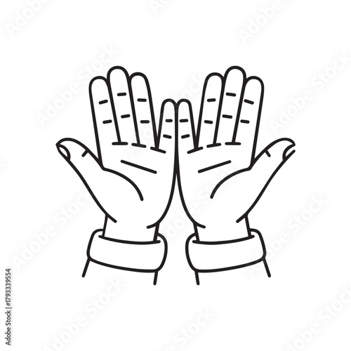 Two open hands facing forward, palms up, suggesting offering, receiving, or prayer
