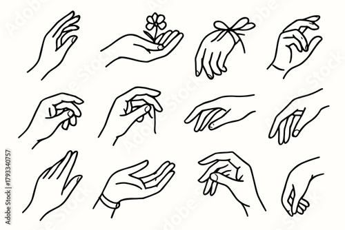 Icon palm bracelet vector light gesture hand relaxed curved wrist elegant fingers