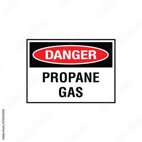 Danger Propane Gas Sign: Mandatory Warning Banner for Flammable Gas Explosion Hazard