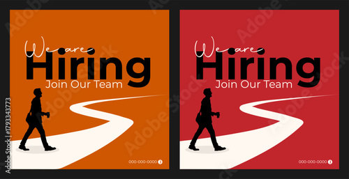 We are hiring recruitment open job vacancy design vector social media post banner template or web banner layout