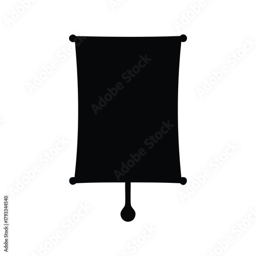Black and White Image of a Minimalist Pulldown Blind Silhouette