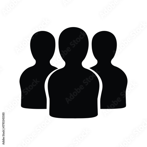 Three Silhouetted Figures Representing a Group or Team Dynamic