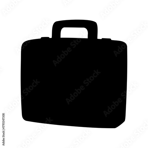 Isolated black silhouette of briefcase, symbolizing work and professional obligations carried around