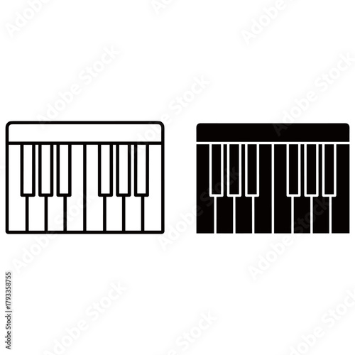 Newspaper icons in outline and solid black, representing news