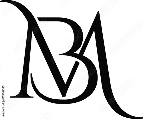 MB, BM Letter Initial Logo Design Template Vector Illustration