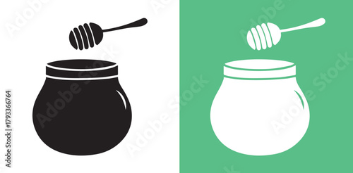 Honey Pot Icon Vector Illustration – Sweet Natural Product Symbol