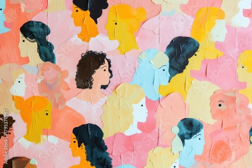 Diverse people art backgrounds painting.