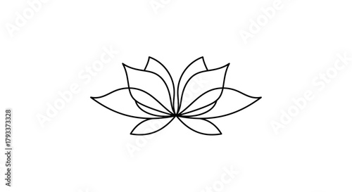 Elegant minimalistic lotus flower illustration for diverse spiritual designs