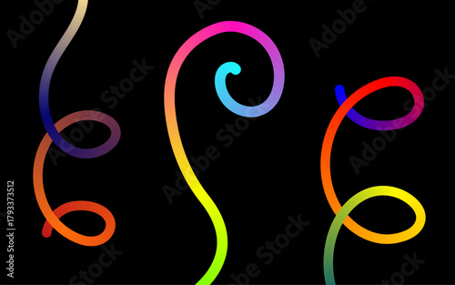 Abstract, Creative and Unique Gradient Lines on Black Background
