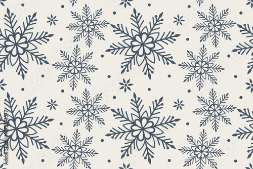 Seamless Blue Snowflake Pattern