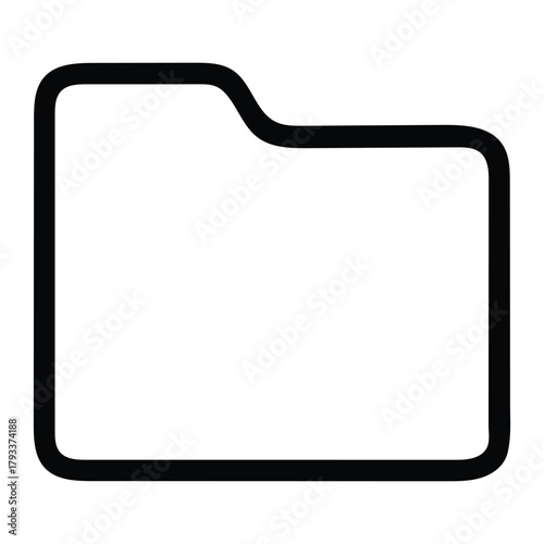 Folder Outline Vector Icon for Study Organization and Document Management